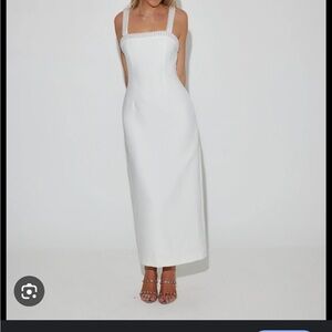 The Ultimate Muse Pearl Trim Midi Dress